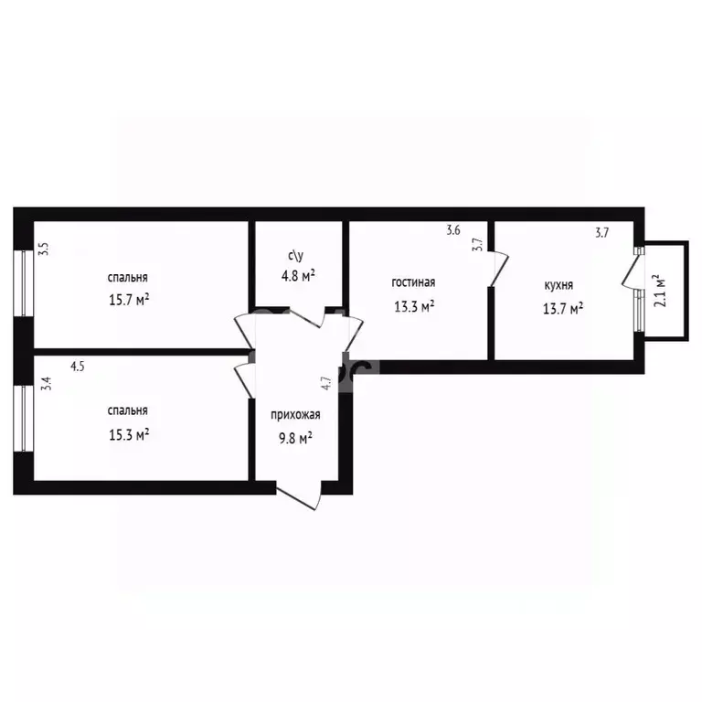 3-к кв. Дагестан, Дербент пер. Карла Маркса, 59А (72.6 м) - Фото 2