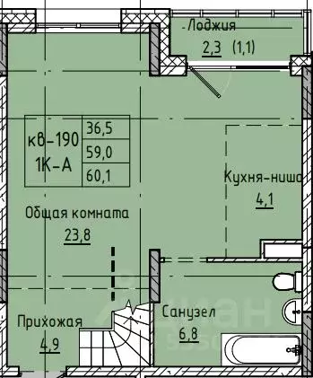 3-к кв. Забайкальский край, Чита просп. Маршала Жукова (60.1 м) - Фото 1
