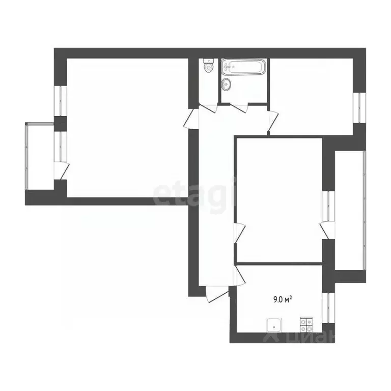 3-к кв. Тюменская область, Тюмень Ямская ул., 76 (73.8 м) - Фото 2