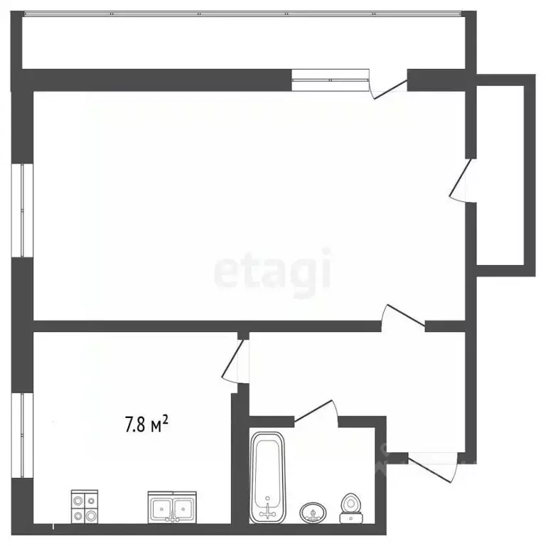 1-к кв. Коми, Усинск Молодежная ул., 17 (35.6 м) - Фото 2