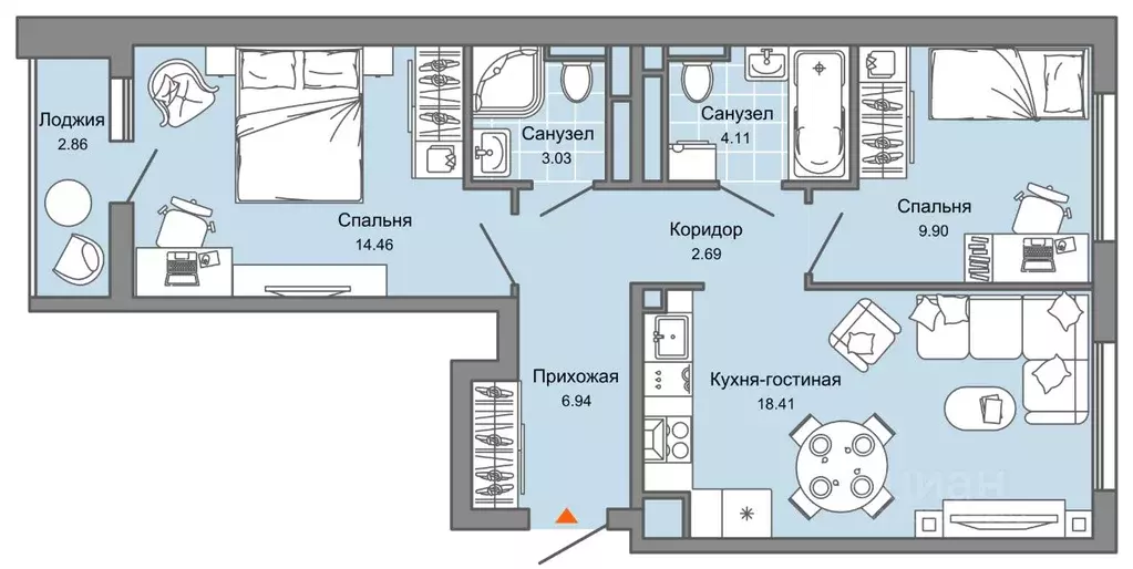 3-к кв. Ульяновская область, Ульяновск Новый Город мкр, Светлые ... - Фото 0