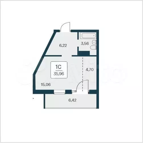 Квартира-студия, 36 м, 2/25 эт. - Фото 0