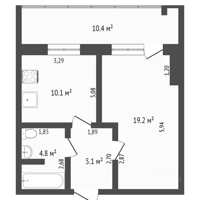1-к кв. Тюменская область, Тюмень ул. Дружбы, 75 (37.8 м) - Фото 2
