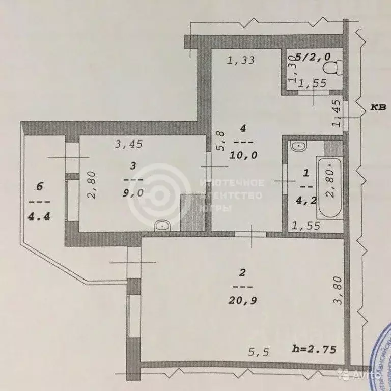 1-к кв. Ханты-Мансийский АО, Ханты-Мансийск Красноармейская ул., 4 ... - Фото 2