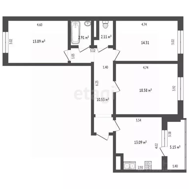 3-к кв. Самарская область, Волжский район, Черноречье с/пос, с. ... - Фото 2