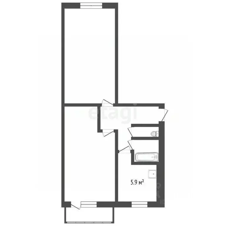 2-к кв. Челябинская область, Озерск проезд Калинина, 11 (43.0 м) - Фото 1