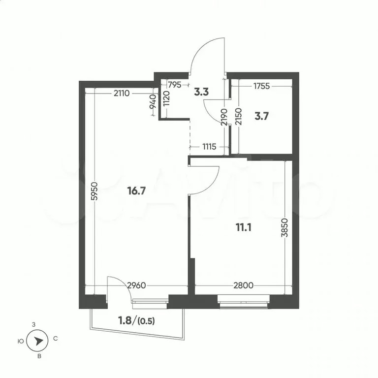 1-к. квартира, 35,3 м, 8/15 эт. - Фото 1