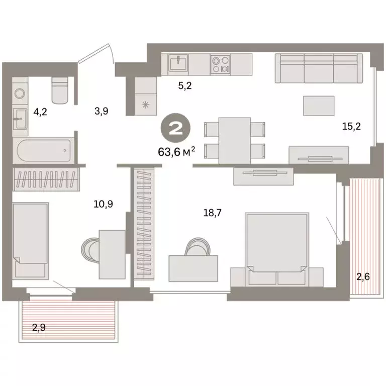 2-комнатная квартира: Екатеринбург, жилой район Сортировочный, ... - Фото 1