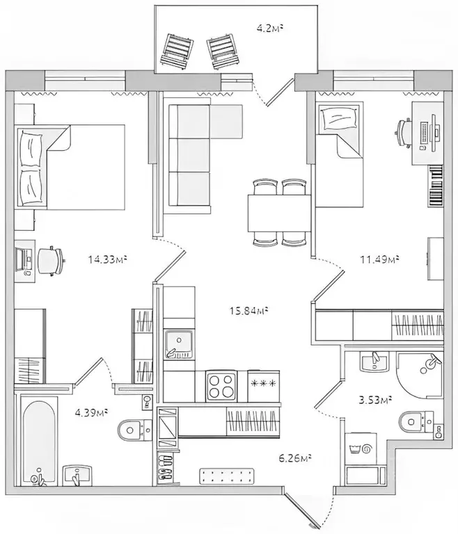 2-к кв. Санкт-Петербург Белоостровская ул., 10к1 (59.0 м) - Фото 1