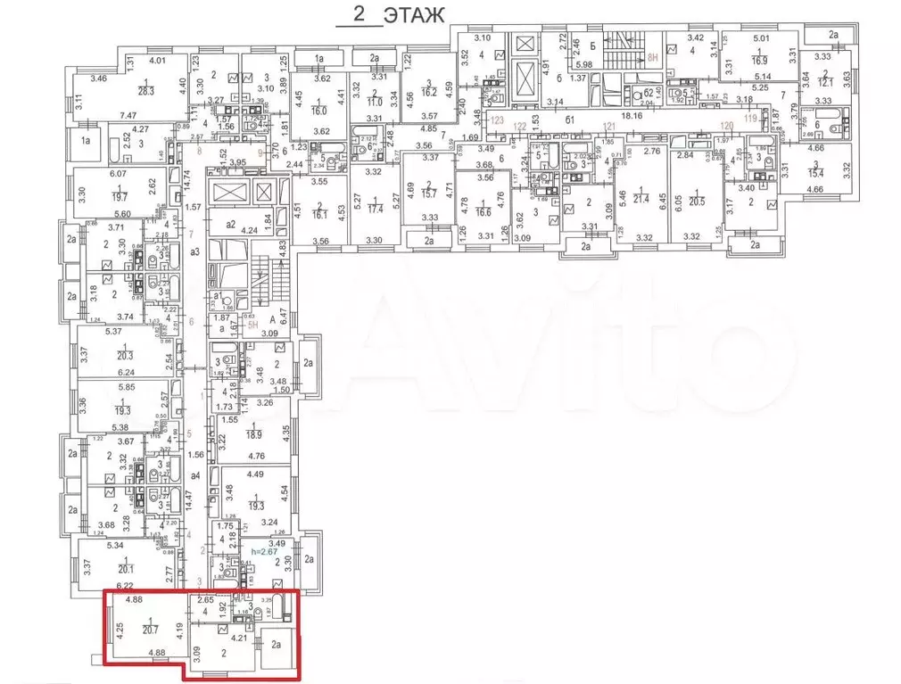 Аукцион: 1-к. квартира, 44 м, 2/15 эт. - Фото 1