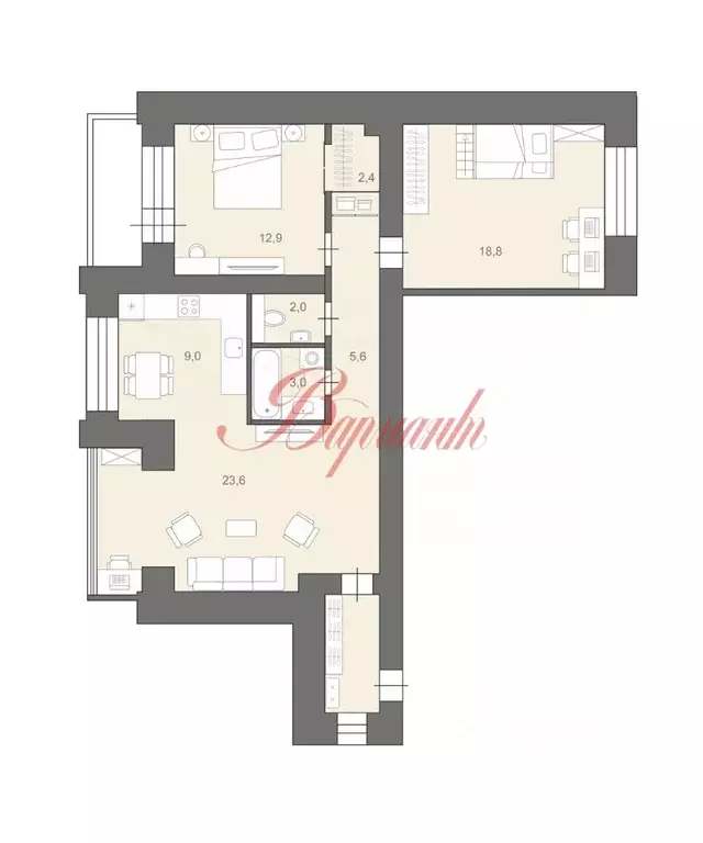 3-к кв. Архангельская область, Северодвинск просп. Бутомы, 12А (71.2 ... - Фото 2