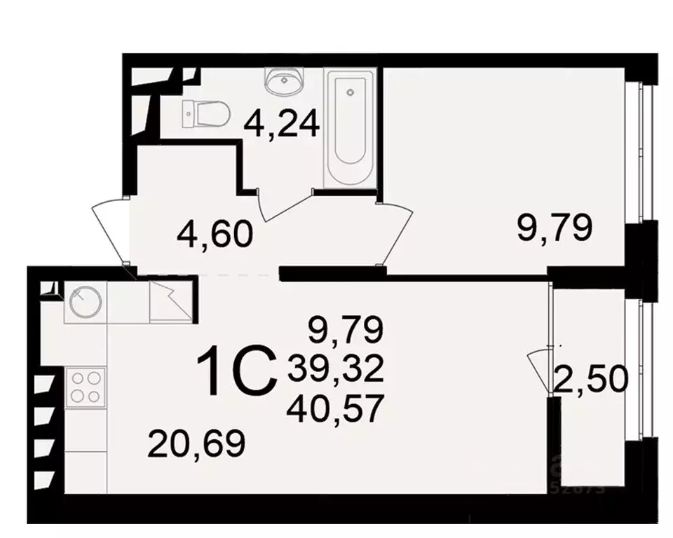1-к кв. Рязанская область, Рязань ул. Чкалова (39.32 м) - Фото 1