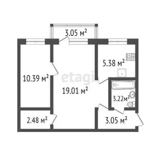 2-комнатная квартира: Ульяновск, проспект Гая, 19А (40 м) - Фото 0
