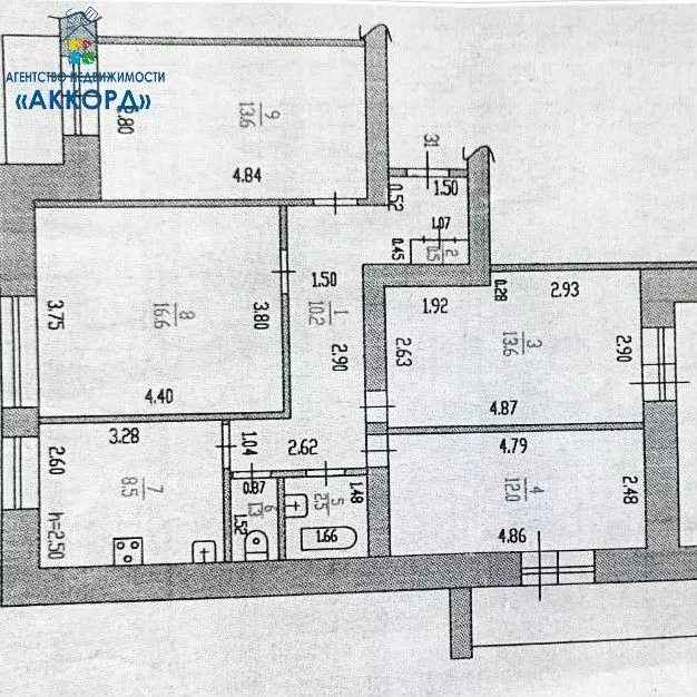 4-к. квартира, 78,8 м, 4/9 эт. - Фото 0