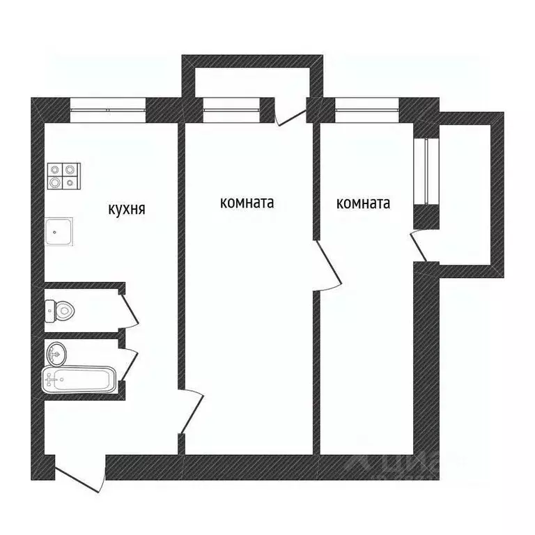 2-к кв. Ленинградская область, Кириши Молодежный бул., 10 (41.4 м) - Фото 2