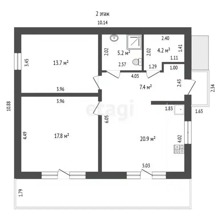 Дом в Крым, Симферопольский район, Добровское с/пос, с. Пионерское ул. ... - Фото 2