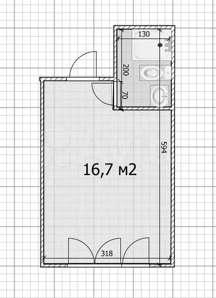 Квартира-студия, 17 м, 1/9 эт. - Фото 0