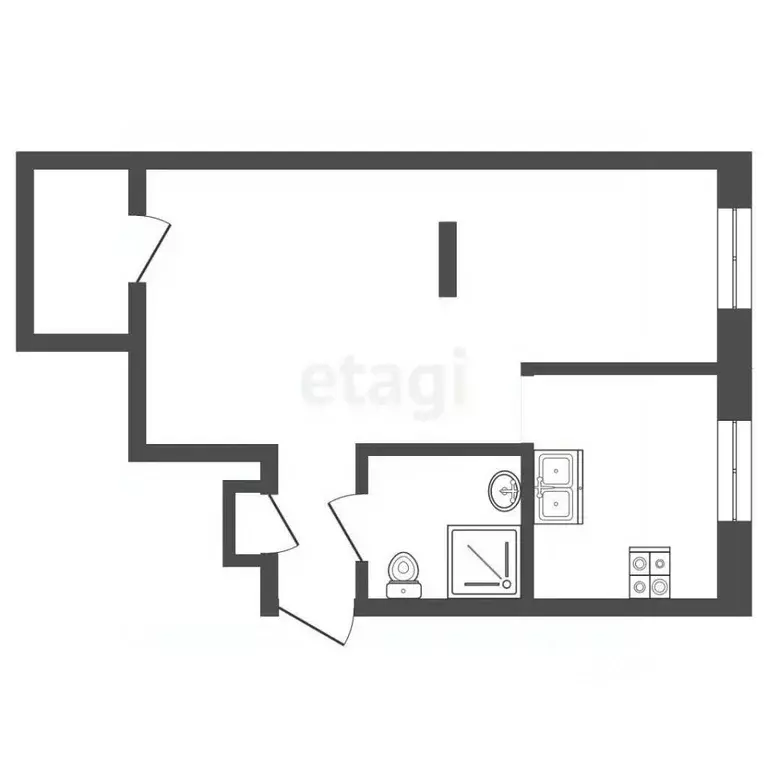 1-к кв. Тамбовская область, Тамбов пл. Льва Толстого, 4 (30.3 м) - Фото 1