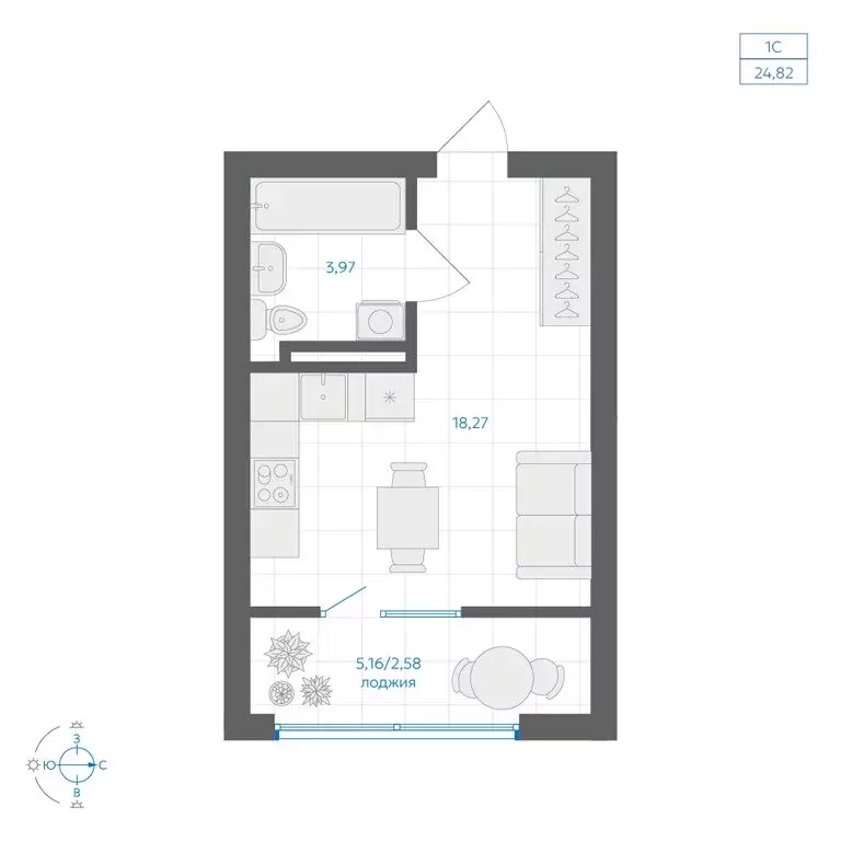 Квартира-студия: Челябинский городской округ, посёлок Пригородный, ... - Фото 2