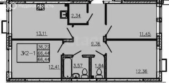 3-комнатная квартира: Пермь, Рионская улица, 4А (66.44 м) - Фото 0