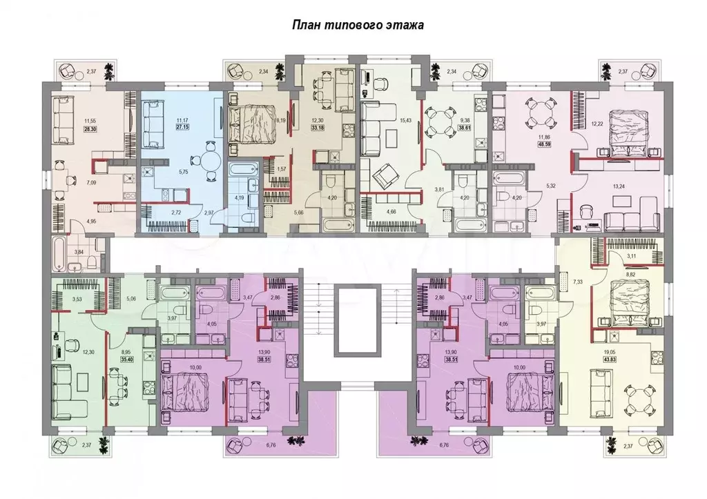 квартира-студия, 35,4 м, 8/8 эт. - Фото 1