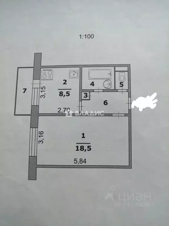 1-к кв. Белгородская область, Белгород ул. Губкина, 20 (35.4 м) - Фото 2