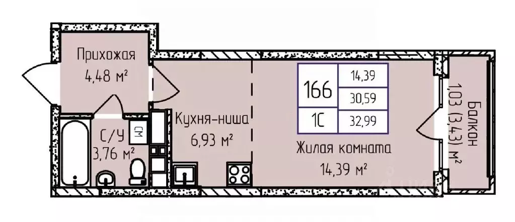 1-к кв. Удмуртия, Ижевск ул. Героя России Ильфата Закирова, 20А (33.16 ... - Фото 0