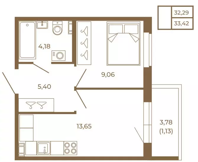 1-комнатная квартира: Сертолово, Златоглавая улица, 2к1 (33.42 м) - Фото 1