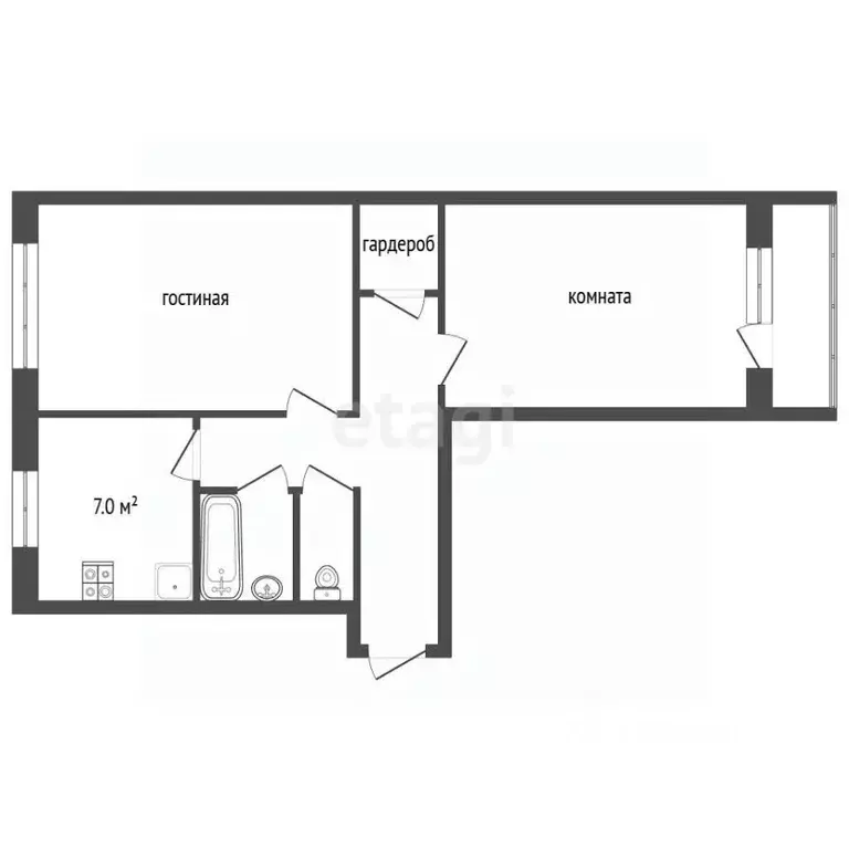 2-к кв. Тамбовская область, Мичуринск Парковая ул., 62 (44.9 м) - Фото 2