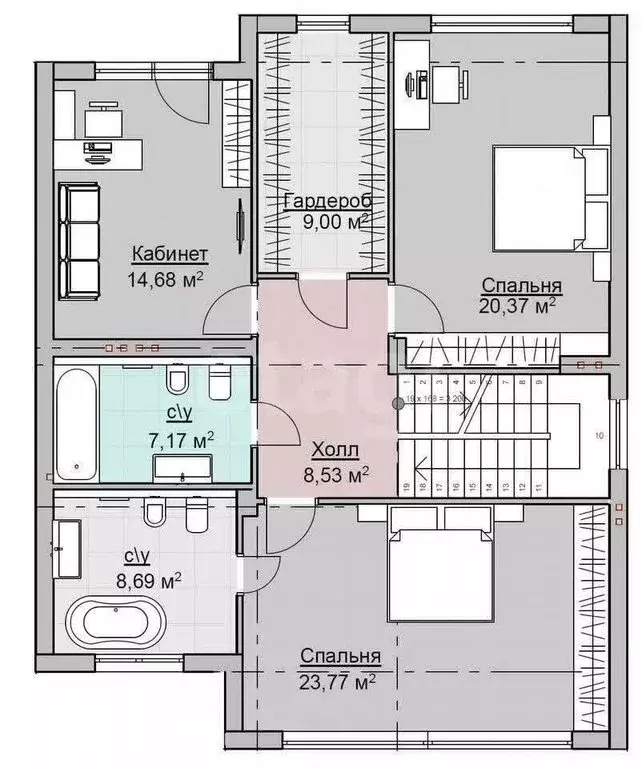 Дом в Зеленоградск, посёлок Малиновка, Степная улица (194.4 м) - Фото 2