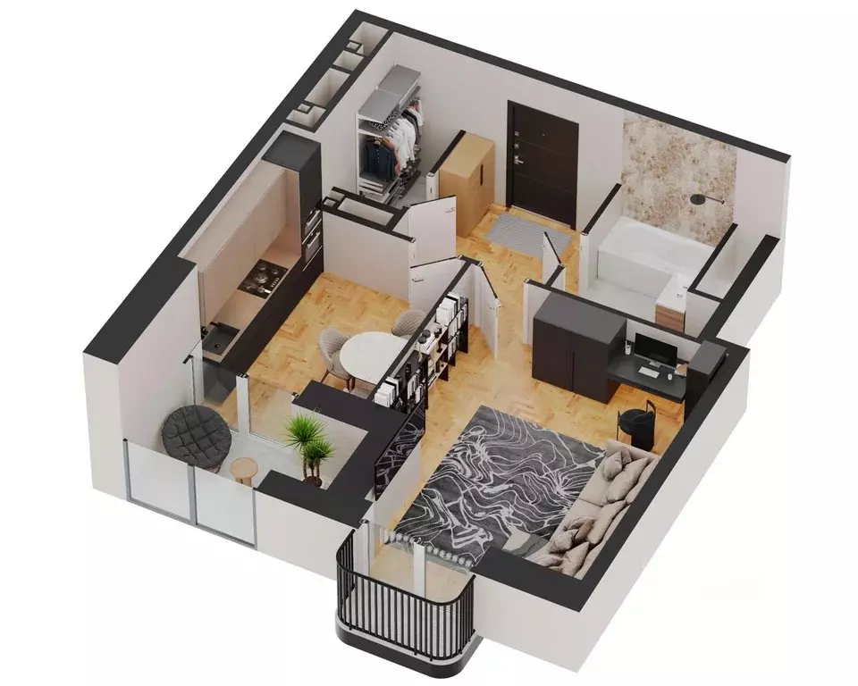 1-к кв. Удмуртия, Ижевск Новая Восьмая ул., 67 (46.86 м) - Фото 1