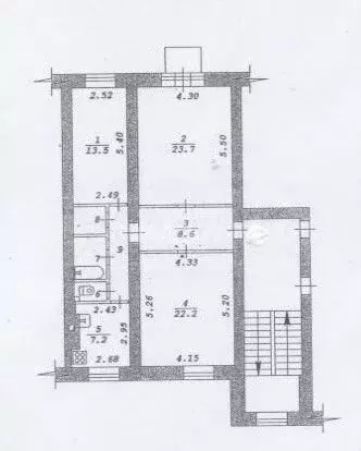 3-к. квартира, 85 м, 3/3 эт. - Фото 0