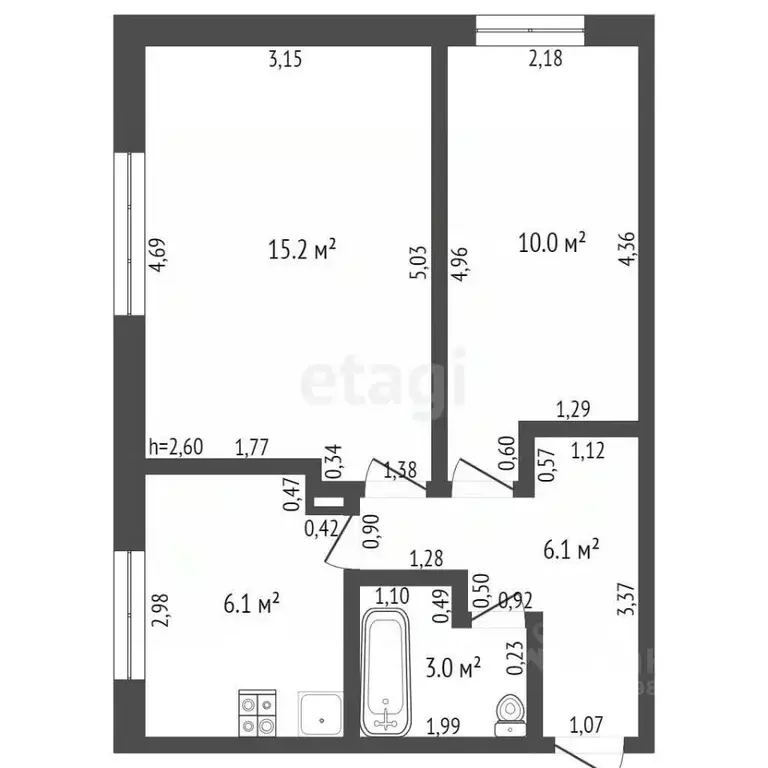 2-к кв. Брянская область, Суземка рп пл. Ленина, 5 (40.4 м) - Фото 1