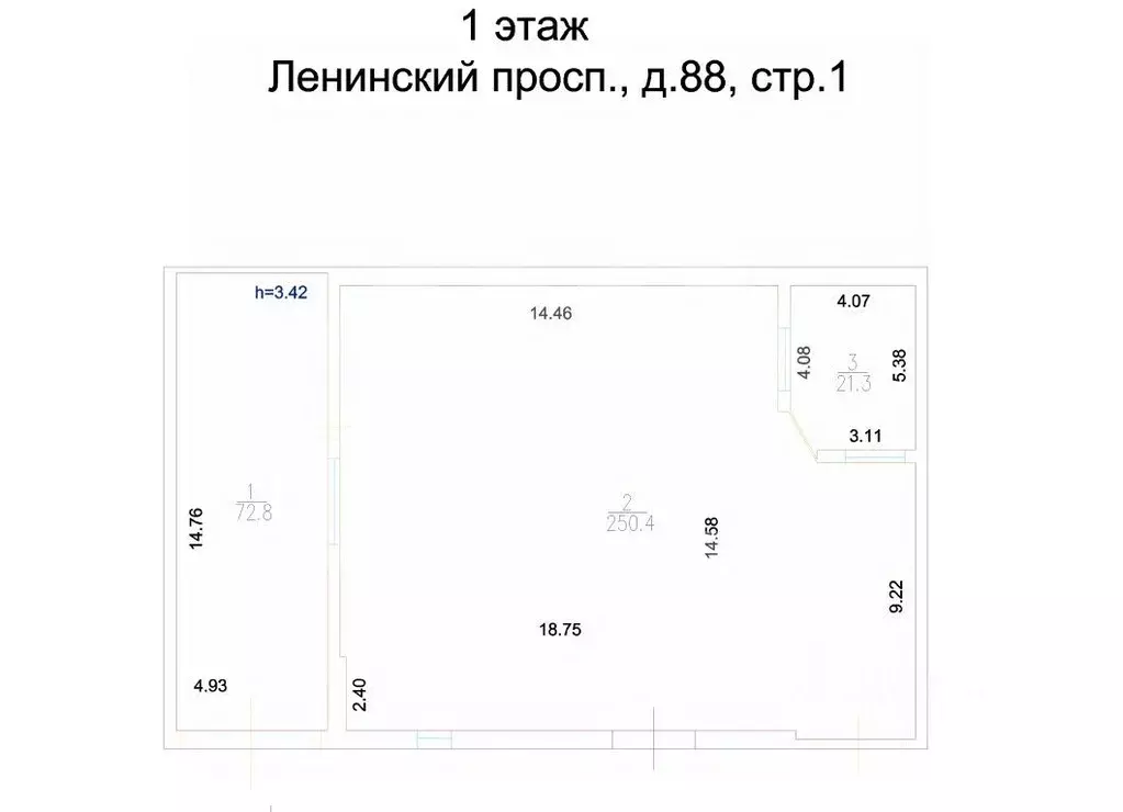 Помещение свободного назначения в Москва Ленинский просп., 88С1 (345 ... - Фото 2