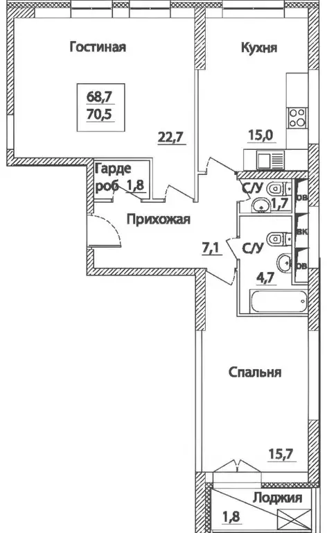 3-к кв. Москва Хорошевское ш., 25Ак3 (70.0 м) - Фото 1