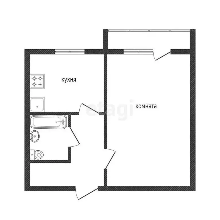 1-комнатная квартира: Златоуст, улица Машиностроителей, 29 (29.2 м) - Фото 1