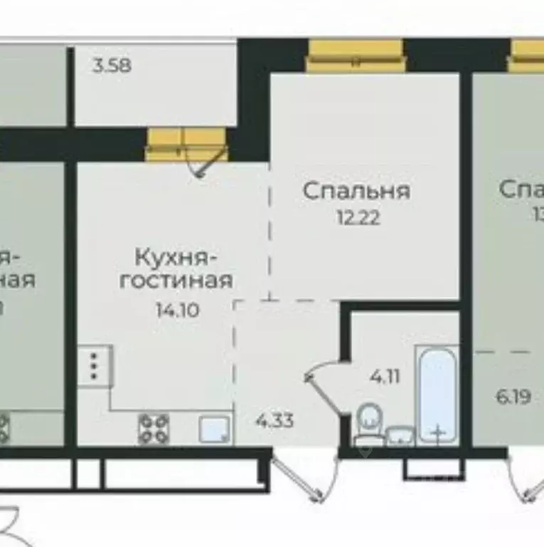 1-к кв. Иркутская область, Иркутск ул. Пискунова, 136 (39.0 м) - Фото 2
