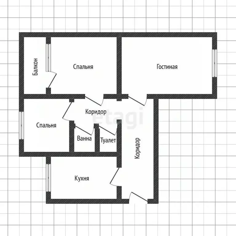 3-к кв. Курская область, Курск ул. Крюкова, 16Г (60.5 м) - Фото 1