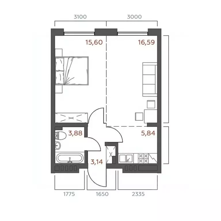 1-к кв. Иркутская область, Иркутск Дальневосточная ул., 50 (45.05 м) - Фото 0