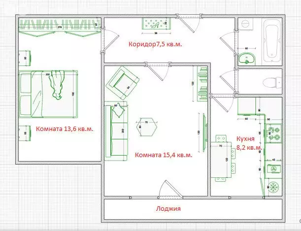 2-комнатная квартира: Волгоград, улица Хользунова, 13 (52.2 м) - Фото 1