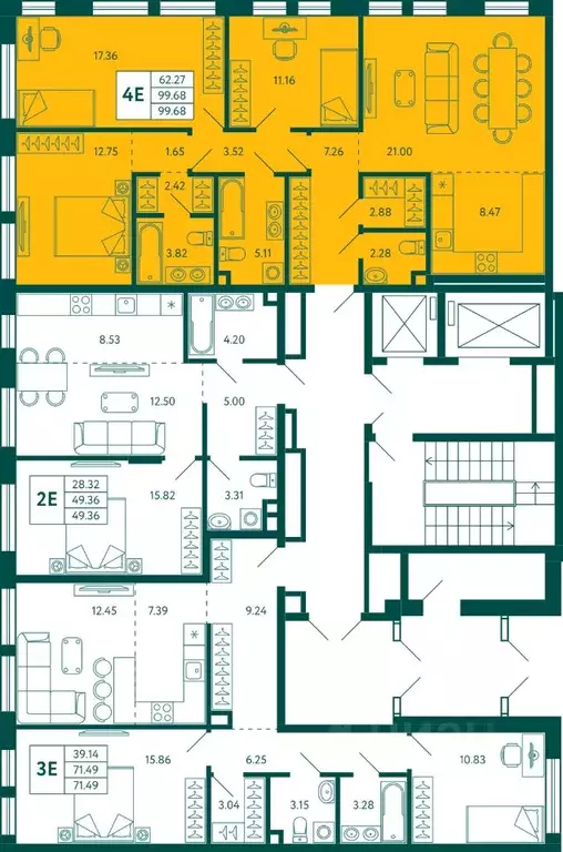 3-к кв. Башкортостан, Уфа ул. Авроры, 18к1 (99.2 м) - Фото 2
