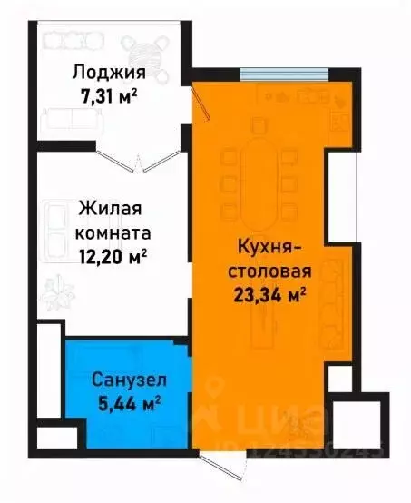 1-к кв. Крым, Черноморское пгт ул. Евпаторийская, 12А (48.29 м) - Фото 2