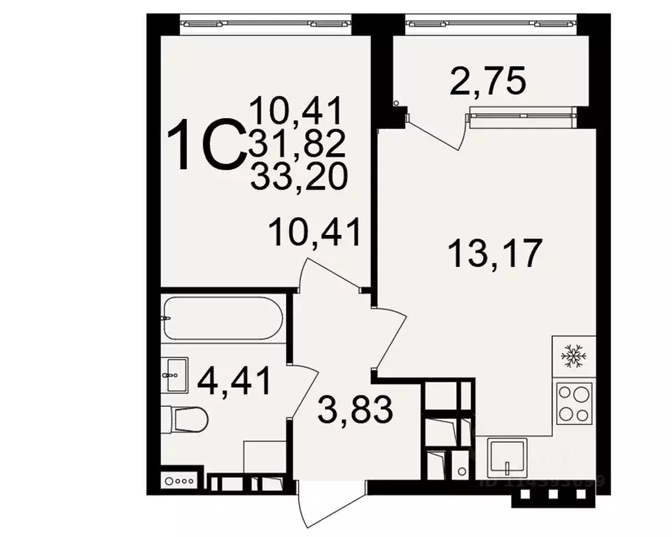 1-к кв. Тульская область, Тула  (31.82 м) - Фото 1
