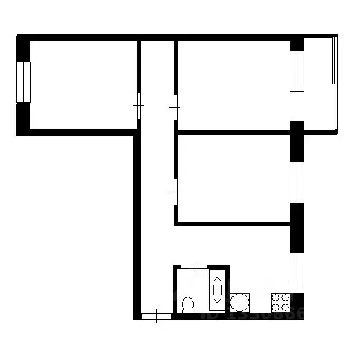 3-к кв. Томская область, Томск ул. Косарева, 25 (63.7 м) - Фото 1