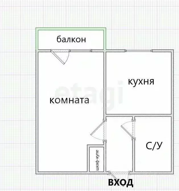 1-к кв. Приморский край, Владивосток ул. Воропаева, 33А (33.4 м) - Фото 1