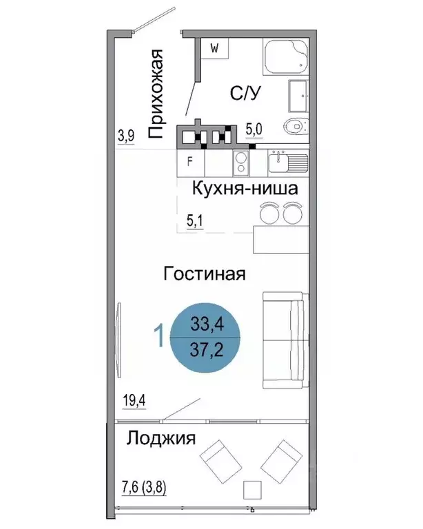 1-к кв. Крым, Керчь Белый город жилой комплекс (37.2 м) - Фото 0