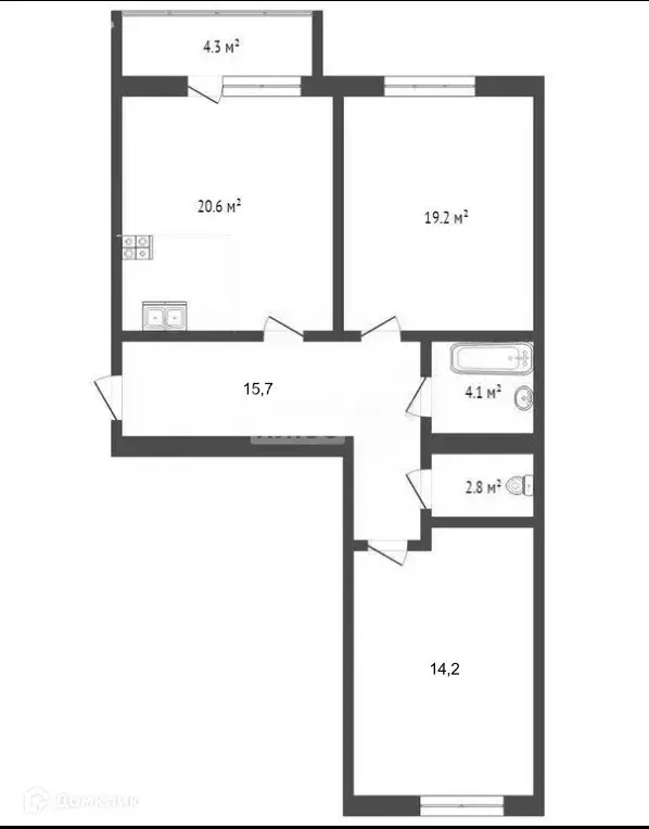 Продаётся 2-к квартира, 76.8 м - Фото 1