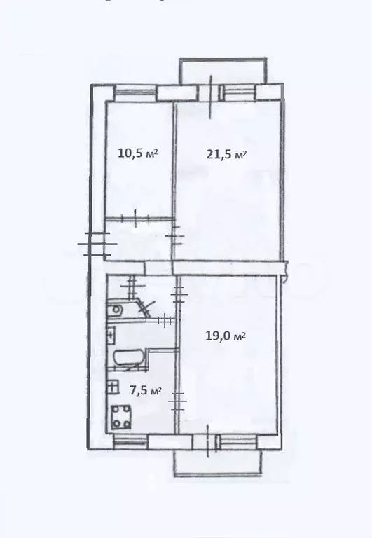 3-к. квартира, 68 м, 4/5 эт. - Фото 0