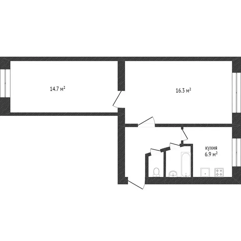 2-комнатная квартира: Златоуст, проспект 30-летия Победы, 12 (43.7 м) - Фото 1