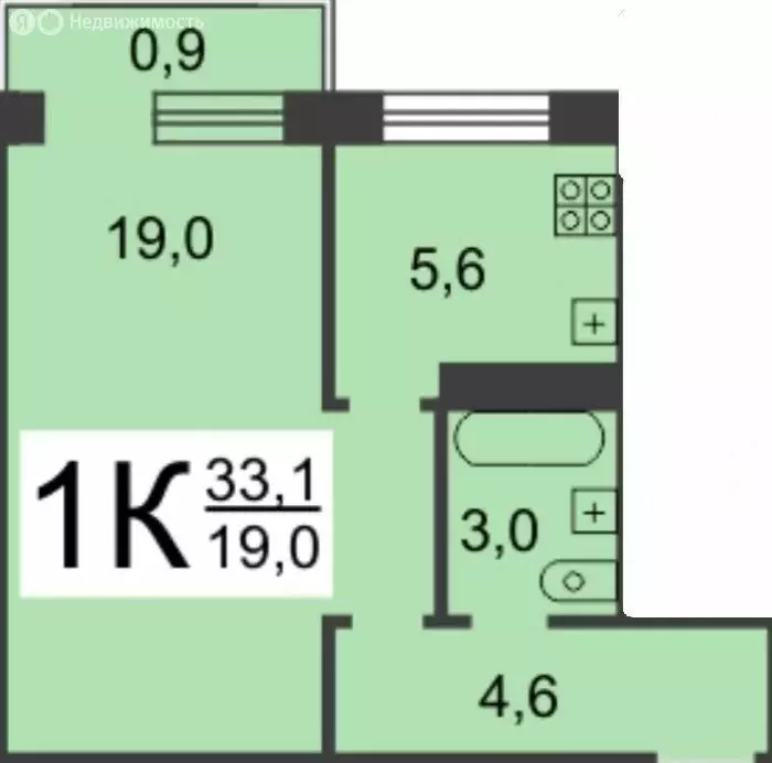 1-комнатная квартира: Нижний Новгород, Южное шоссе, 28А (32.3 м) - Фото 1